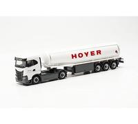 herpa truck model Iveco S-Way ND gasoline tank semitrailer tractor HOYER, on a scale of 1:87, plastic miniature, made in Germany, model building, collectors edition