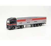 herpa Truck Model Iveco S-Way Schmitz Ecoflex Semitrailer Hiller Logistik, true to its original scale of 1:87, Car Model, Model Building, Decoration, Accessories For Miniature Models Made Of Plastic