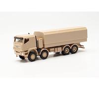 herpa truck model Iveco Trakker 8x8 protected flatbed truck, on a scale of 1:87, plastic miniature, made in Germany, model building, collectors edition