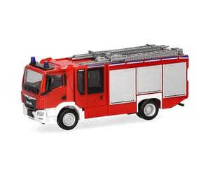 Herpa truck model MAN TGM CC Z-Cab "fire brigade", on a scale of 1:87, plastic miniature, made in Germany, model building, collectors edition