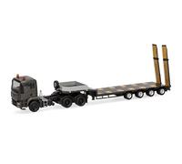 Herpa truck model MAN TGS M semi-low-boy semitrailer "Serbian armed forces" (Serbia), on a scale of 1:87, plastic miniature, made in Germany, model building, collectors edition