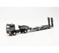 herpa truck model MAN TGS NN 4x4 Allrounder semitrailer truck, on a scale of 1:87, plastic miniature, made in Germany, model building, collectors edition