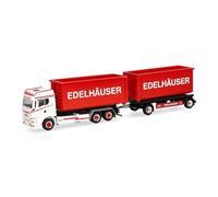 Herpa Truck model MAN TGS TM roll-off container truck "Edelhäuser", miniature scale 1:87, collectible, Made in Germany, plastic