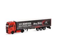 Herpa truck model MAN TGX GX curtain canvas semitrailer "Hans Möller/Wir bewegen Deutschland", on a scale of 1:87, plastic miniature, made in Germany, model building, collectors edition