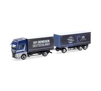 Herpa Truck Model MAN TGX GX Curtain Side Truck "Stickelmann/Wir bewegen Deutschland" (North Rhine-Westphalia/Würselen), miniature at a scale of 1:87, collectible, Made in Germany, plastic
