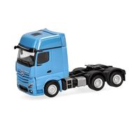 Herpa truck model Mercedes-Benz Actros L Gigasapce rigid tractor 3axles (6x4), on a scale of 1:87, plastic miniature, made in Germany, model building, collectors edition, light blue