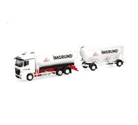 Herpa Truck Model Mercedes-Benz Actros Streamspace milk tank trailer truck "Imgrund", miniature at 1:87 scale, collector's item, made in Germany, plastic