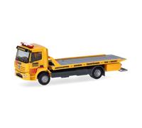Herpa truck model Mercedes-Benz Atego 13 flatbed tow truck “Jäger”, on a scale of 1:87, plastic miniature, made in Germany, collectors edition