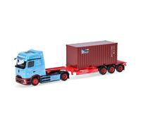 Herpa truck model Mercedes-Benz eActros ProCabin BigSpace 20 ft. container semitrailer "Frankenbach", on a scale of 1:87, plastic miniature, made in Germany, model building, collectors edition