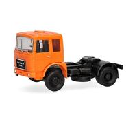 Herpa truck model Roman Diesel rigid tractor 2 axles, orange (Deutrans), on a scale of 1:87, plastic miniature, made in Germany, model building, collectors edition