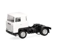 Herpa truck model Scania 141 rigid tractor 2axles, on a scale of 1:87, plastic miniature, made in Germany, model building, collectors edition, white