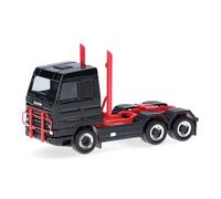 Herpa Truck Model Scania 143 Streamline 3-axle tractor unit (6x4), black, miniature at 1:87 scale, collector's item, made in Germany, plastic