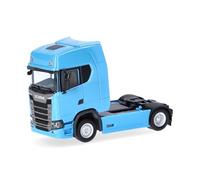 Herpa truck model Scania CS 20 HD rigid tractor 2axles, on a scale of 1:87, plastic miniature, made in Germany, model building, collectors edition, light blue
