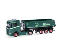 Herpa truck model Scania CS 20 ND dumper semitrailer "Latussek", on a scale of 1:87, plastic miniature, made in Germany, model building, collectors edition