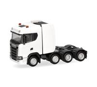 Herpa truck model Scania CS 20 ND heavy-duty tractor 4-axle, white, 1:87 scale miniature, collector’s item, Made in Germany, plastic
