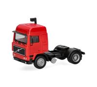 Herpa truck model Volvo F10 Globetrotter rigid tractor 2axles, red, on a scale of 1:87, plastic miniature, made in Germany, model building, collectors edition