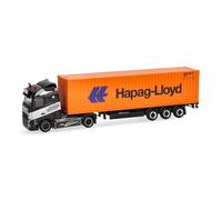 Herpa truck model Volvo FH GL 2020 container semitrailer "Patrick Heim/Hapag Lloyd", on a scale of 1:87, plastic miniature, made in Germany, model building, collectors edition