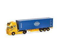 Herpa truck model Volvo FH GL XL 2020 container semitrailer "Acargo Meyer & Meyer/Cosco", on a scale of 1:87, plastic miniature, made in Germany, model building, collectors edition