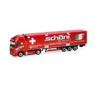 Herpa Truck model Volvo FH GL XL 2020 Electric refrigerated semitrailer "Schöni" (Switzerland), miniature scale 1:87, collectible, Made in Germany, plastic