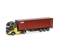 Herpa Truck Model Volvo FH GL XL Electric 40ft container semi-trailer truck "Ancotrans/CAI", miniature at 1:87 scale, collector's item, made in Germany, plastic