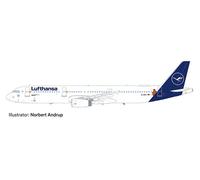 Herpa Wings Snapfit Airbus A321 Luftnsa D-AIRY Die Maus 1:200 Model 612432
