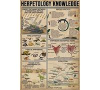 Herpetology Knowledge Metal Tin Sign Types Of Reptiles Funny Retro Poster School Education Office Living Room Kitchen Bathroom Home Art Wall Decoration Plaque Gift