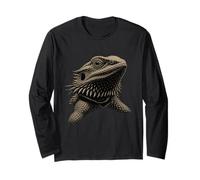 Herpetology Pogona Reptile Face Bearded Dragon Long Sleeve T-Shirt