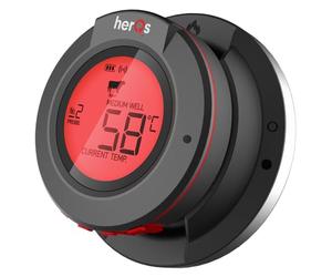 herQs Dome Thermometer - Wireless Meat Thermometers with 2 Food Temperature Probes included - Digital Cooking & BBQ Thermometer - Backlit LCD Screen - Smart App Connectivity - Outdoor & Oven