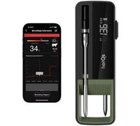 herQs Double Max Wireless Meat Thermometer with Dual Food Probes - Digital Cooking Thermometer with LED Display, Smart App Connectivity, Waterproof Temperature Probe - BBQ Thermometer for Grilling