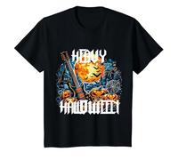 Herr Dame Kind Girl Rock & Roll Spruch Heavy Metal Halloween T-Shirt, Youth, Black, Medium