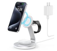 HERRBOL 3 in 1 wireless charging station for Apple Devices,Magsafe charger Stand for iPhone 16 15 14 13 12 Pro/Max/Plus/Mini Wireless Charger Station for AirPods 2/3/Pro iWatch Ultra/8/7/SE/6/5/4/3/2
