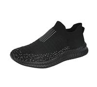 Herren Freizeitschuhe Schuhe sneakers Wanderschuhe Alltags Ultra-Bequemer BarfußSchuhe Casual StraßEnlaufschuhe Atmungsaktive Sportschuhe Mit Mesh-Obermaterial Und Rutschfester Sohle, Black, 6 UK