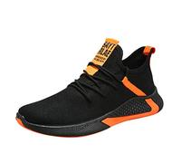 Herren Runner Sneaker Laufschuhe Turnschuhe Alltags Ultra-Bequemer BarfußSchuhe Einfachheit Softshell Trekkingschuhe Joggingschuhe Mit Weich Dicke Sohle Leicht Workout Freizeitschuhe, Orange, 7 UK