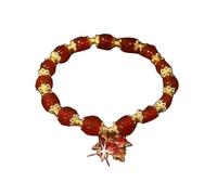Herrenarmband Aus Brasilianischem Stoff 2024 Vergoldetes plattiertes Jade Glasarmband für Frauen Jade Perlenarmband Geschenke für Sie Ihn Oma Mutter Vater Buchstaben Armband compatible (E, One Size)