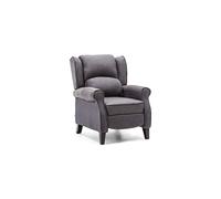 More4Homes Eaton Wing Back Fireside Herringbone Fabric Recliner Armchair Sofa Chair Reclining Cinema (Herringbone Blue)