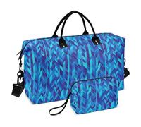 Herringbone Blue Turquoise Decorative Large Bag Gym Sports Carry with Adjustable Strap for Trekking Waterproof bolso para Mujer