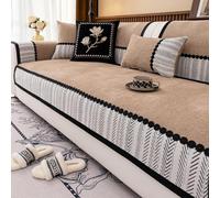 Herringbone Chenille Sofa Cover, Non-Slip Couch Cover, Washable Sofa Slipcover for 2/3/4 Cushion Couch, Soft Thick Textured Furniture Protector for Dogs & Cats F 90 * 160cm