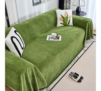 Herringbone Chenille Sofa Cover Washable and Breathable Couch Throw All-Season Protection Couch Cover for Dog, Couch Protector Loveseat Futon Cover L Shaped Sofa Cover with(Size:180x300cm,Color:Green)