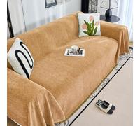 Herringbone Chenille Sofa Cover Washable and Breathable Couch Throw All-Season Protection Couch Cover for Dog, Couch Protector Loveseat Futon Cover L Shaped Sofa Cover wit(Size:180x230cm,Color:Yellow)