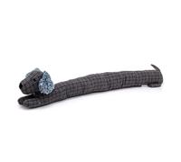 Herringbone Dachshund Draught Excluder Fabric Sausage Dog Draft Excluder - Black