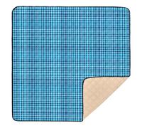 Herringbone Houndstooth Checked Royal Blue Large Sturdy Baby Activity Play Mat for Indoor Outdoor Cozy Breathable Baby Play Tummy Time Mat for Baby Kids Toddlers Infants, 50'' x 50''