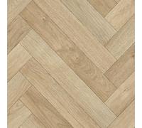 Herringbone Pattern Beige Wood Effect Anti-Slip Vinyl Flooring For LivingRoom, Kitchen, 2.8mm Thick Vinyl Sheet With Cushion Backed, Waterproof Lino Flooring-1m(3'3") X 2m(6'6")-2m²
