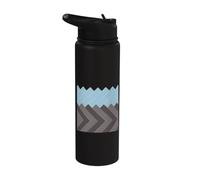 Herringbone Pattern Pastel Colour Modern Design Blue Brown Stainless Steel Insulated Water Bottle