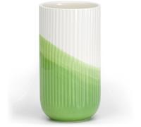 Herringbone Ribbed Vase Green