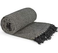 Herringbone Sofa Throw Black & White 50x60"