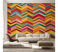 Herringbone Striped Wallpaper, Bedroom Wallpaper for Living Room, Rainbow Stripe Colorful Wall Mural, Home Decor, Photo Wall Paper, 130 x 80 cm CG&53
