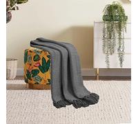 Herringbone Throw for Sofa and Bed - Large & Extra Large Sofa Throw Blanket - Settee, Bed, 3 Seater, and Armchair Cotton Throw (Single 178cm x 254cm (70"x100") (Grey White)