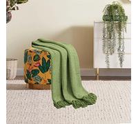 Herringbone Throw for Sofa and Bed - Large & Extra Large Sofa Throw Blanket - Settee, Bed, 3 Seater, and Armchair Cotton Throw (King 259cm x 259cm (102"x102") (Sage Green)