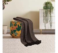 Herringbone Throw for Sofa and Bed - Large & Extra Large Sofa Throw Blanket - Settee, Bed, 3 Seater, and Armchair Cotton Throw (Single 178cm x 254cm (70"x100") (Chocolate)