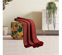 Herringbone Throw for Sofa and Bed - Large & Extra Large Sofa Throw Blanket - Settee, Bed, 3 Seater, and Armchair Cotton Throw (Chair 127cm x 152cm (50"x60") (Burgundy)